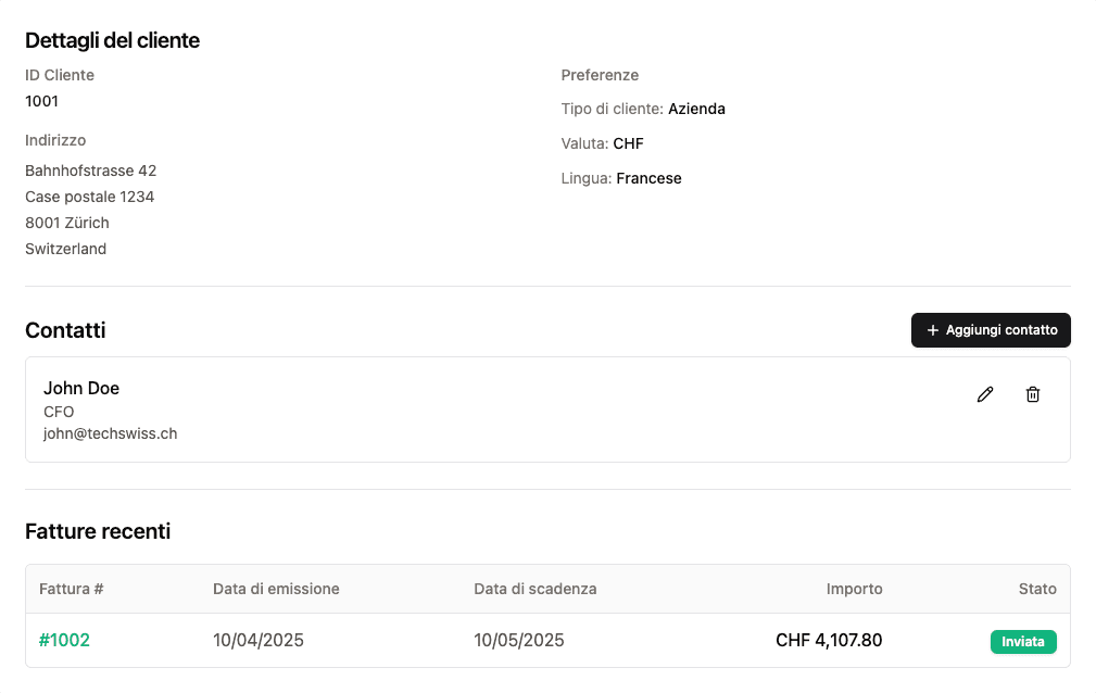 Gestione dei clienti